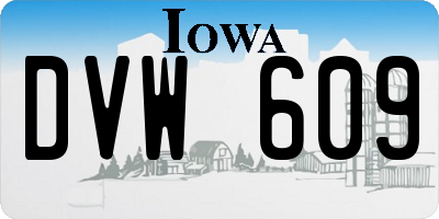IA license plate DVW609