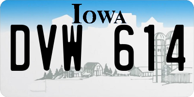 IA license plate DVW614