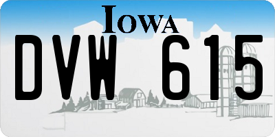IA license plate DVW615