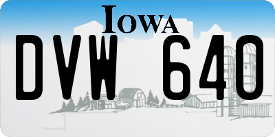 IA license plate DVW640