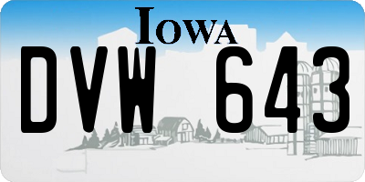 IA license plate DVW643