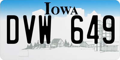 IA license plate DVW649