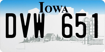 IA license plate DVW651