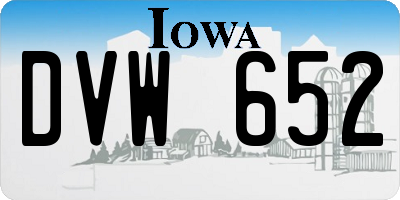 IA license plate DVW652