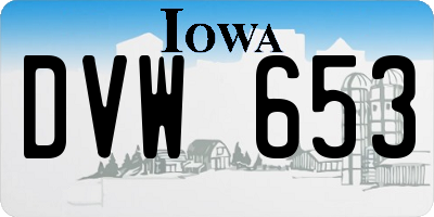 IA license plate DVW653