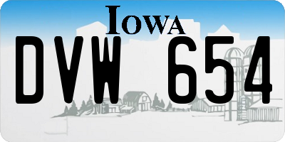 IA license plate DVW654