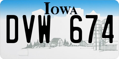IA license plate DVW674