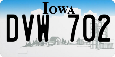 IA license plate DVW702