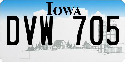 IA license plate DVW705