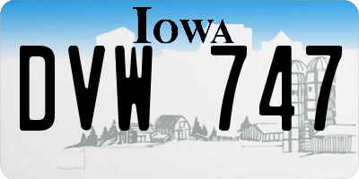 IA license plate DVW747