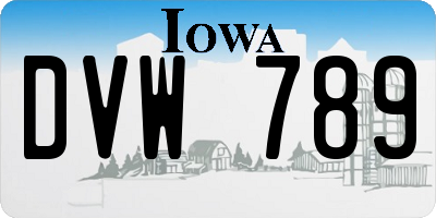 IA license plate DVW789