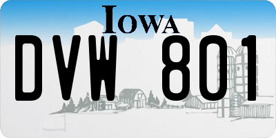 IA license plate DVW801