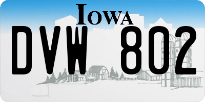 IA license plate DVW802