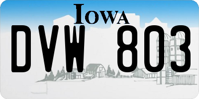 IA license plate DVW803