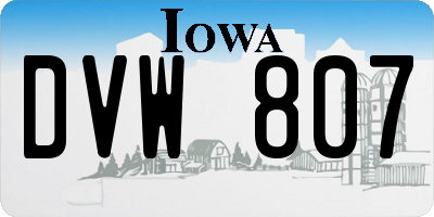 IA license plate DVW807