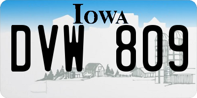 IA license plate DVW809