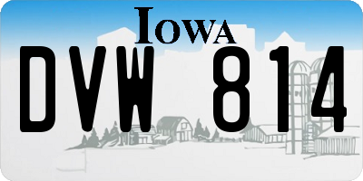 IA license plate DVW814