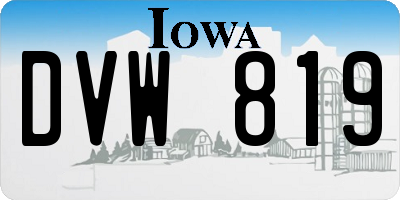 IA license plate DVW819