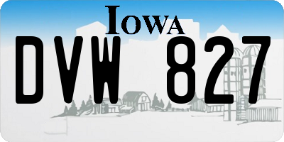 IA license plate DVW827