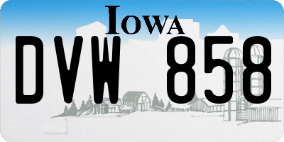 IA license plate DVW858