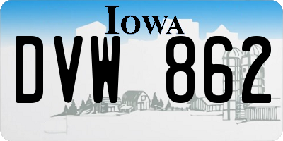 IA license plate DVW862