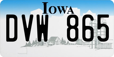 IA license plate DVW865