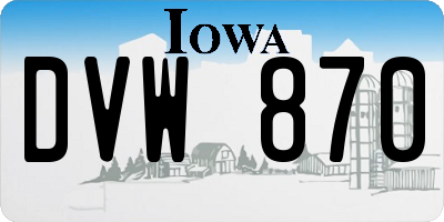 IA license plate DVW870