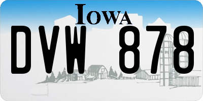 IA license plate DVW878