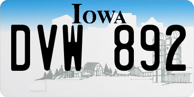 IA license plate DVW892