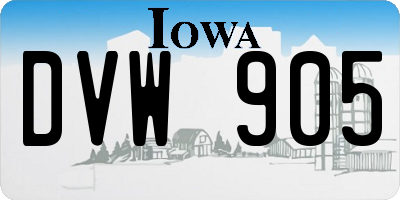 IA license plate DVW905