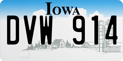 IA license plate DVW914