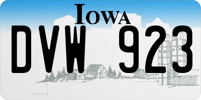 IA license plate DVW923