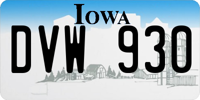 IA license plate DVW930