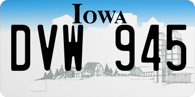 IA license plate DVW945