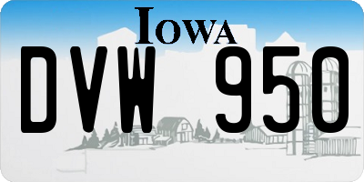 IA license plate DVW950