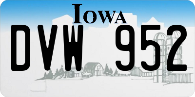 IA license plate DVW952