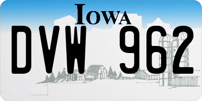 IA license plate DVW962