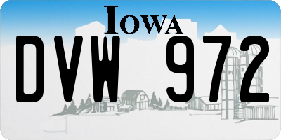 IA license plate DVW972