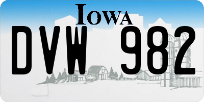IA license plate DVW982