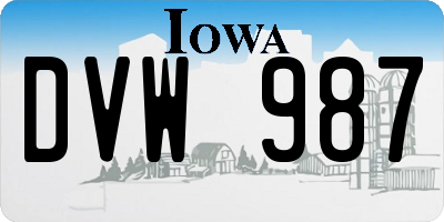 IA license plate DVW987