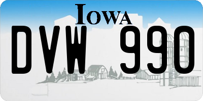 IA license plate DVW990