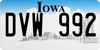 IA license plate DVW992