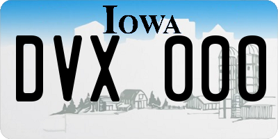 IA license plate DVX000