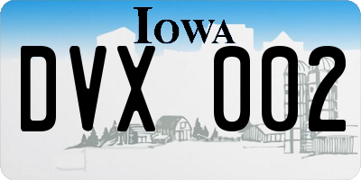 IA license plate DVX002