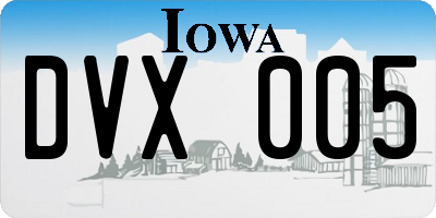 IA license plate DVX005