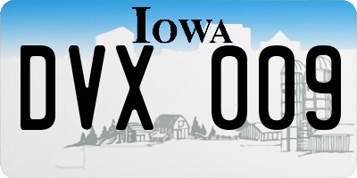 IA license plate DVX009