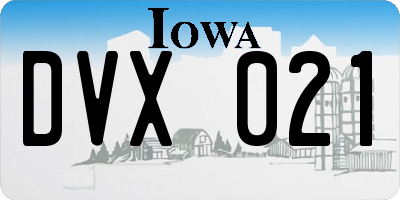 IA license plate DVX021