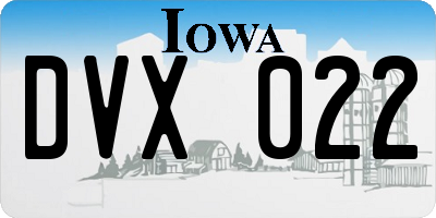 IA license plate DVX022