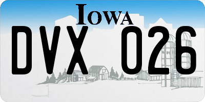 IA license plate DVX026