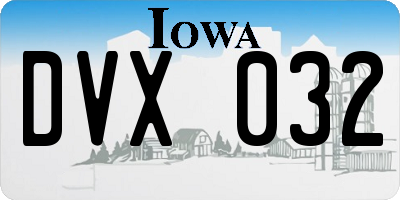IA license plate DVX032